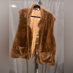 Women's Brown Faux Fur Vest